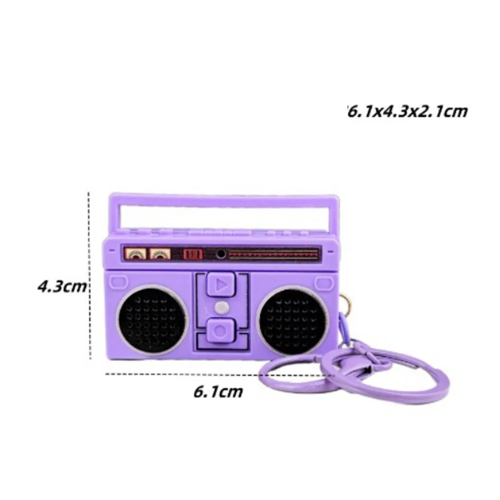 Mini enregistreur radio classique vintage, jouets porte-clés créatifs, ornements de sac classiques, cadeau de couple drôle