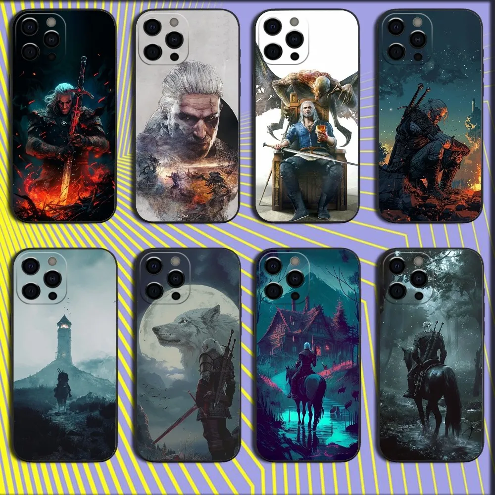 حافظة هاتف T-The Witcher 3 الرائعة لهاتف iPhone 16,15,14,13,12,11,Pro,X,XS,Max,XR,Plus,غطاء أسود ناعم صغير