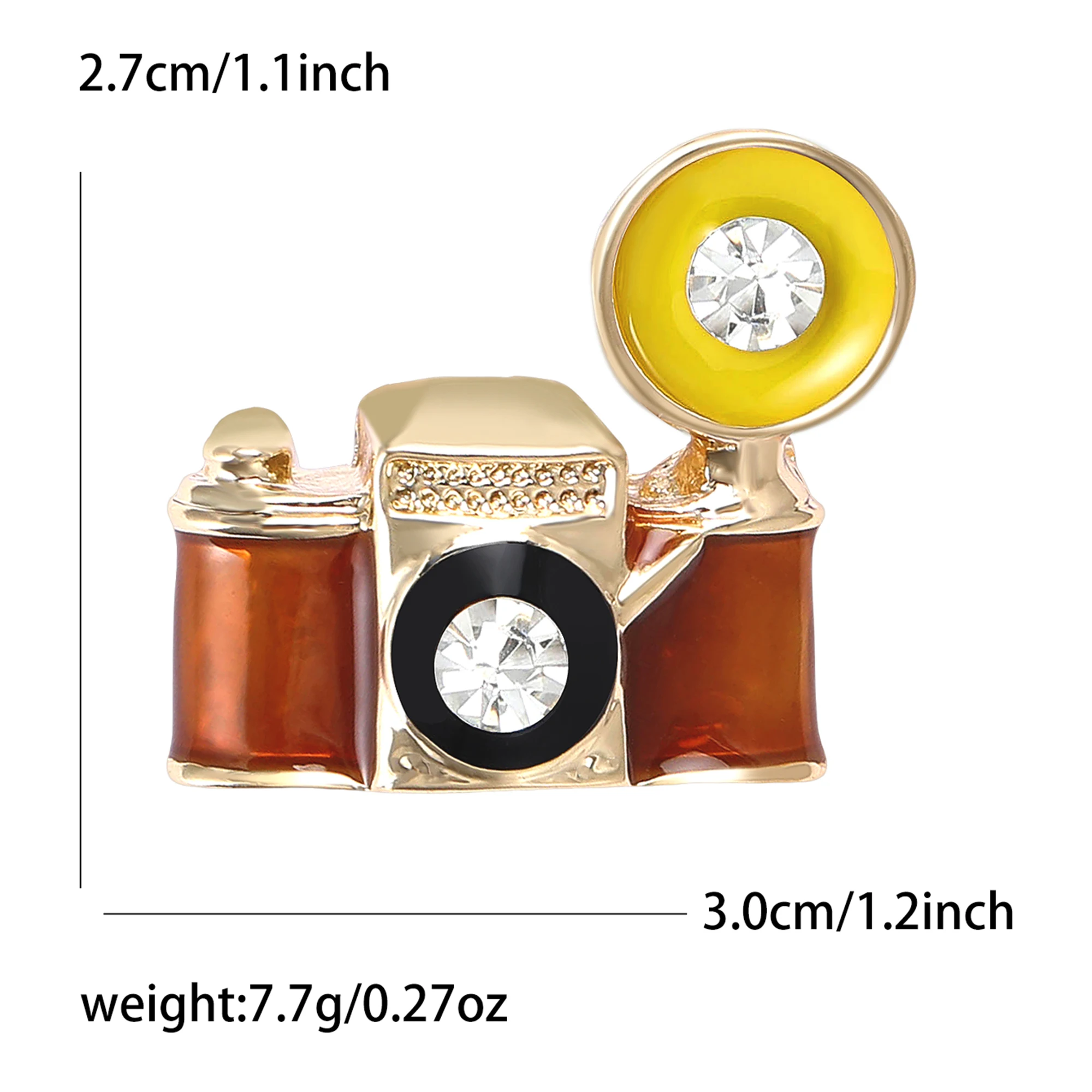 Beaut&Berry Vintage Enamel Camera Brooches for Women Unisex Tool Pins 4-color Available Casual Party Accessories Gifts - view 3