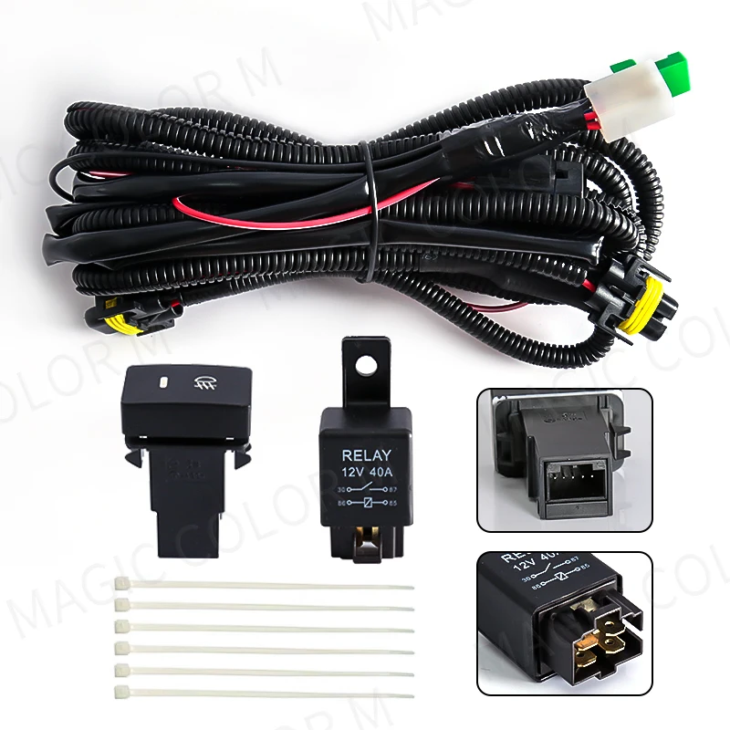 Fog Lights Wiring Harness Socket Switch Indicator LED for Toyota Nissan Honda Ford Suzuki Mitsubishi Kia Lexus Car Accessories