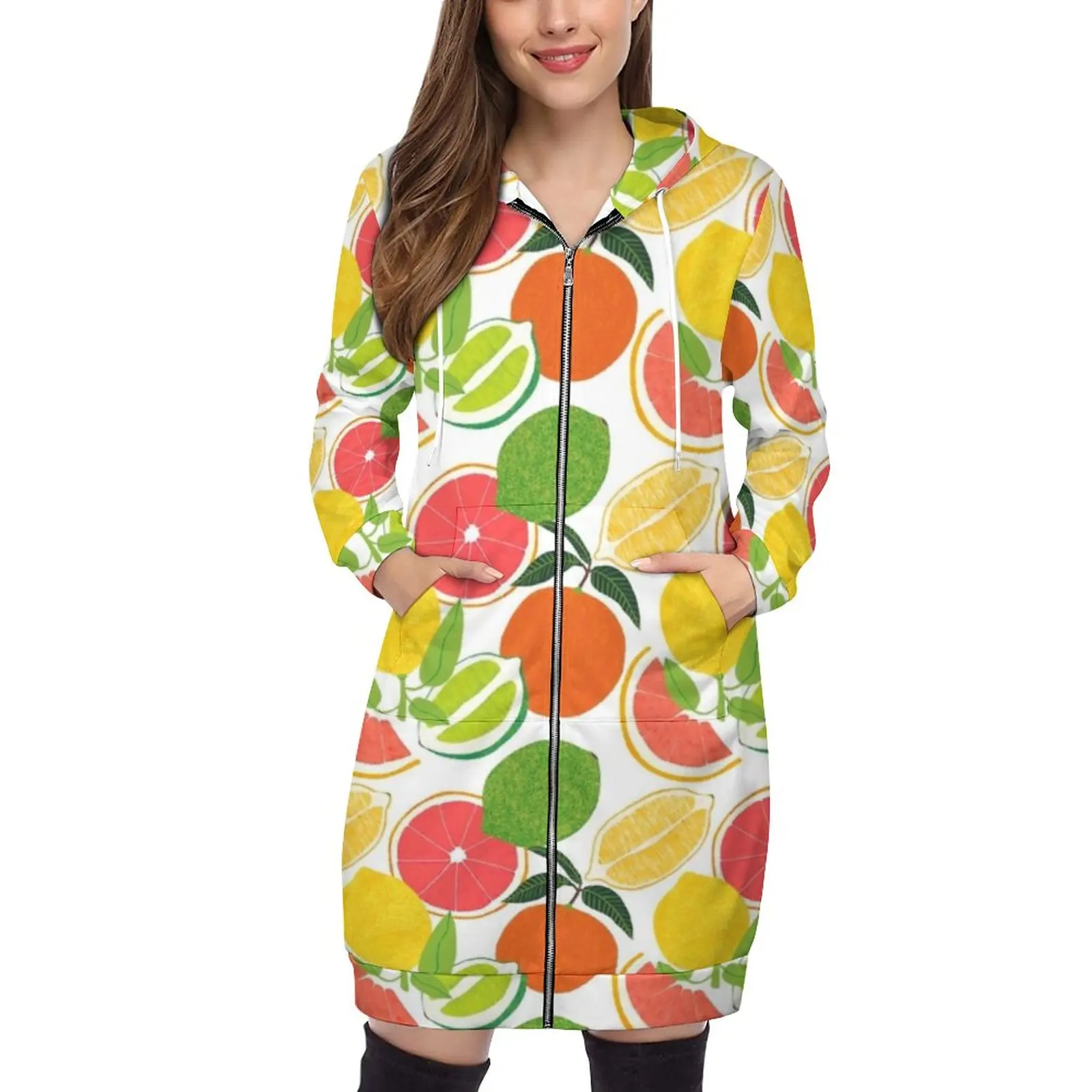 Citrus Harvest Fashion Women's Hoodies New Casual Hooded Sweatshirt Hoodies Sweatshirt Tops Fruit Sandwich Vegan Organic