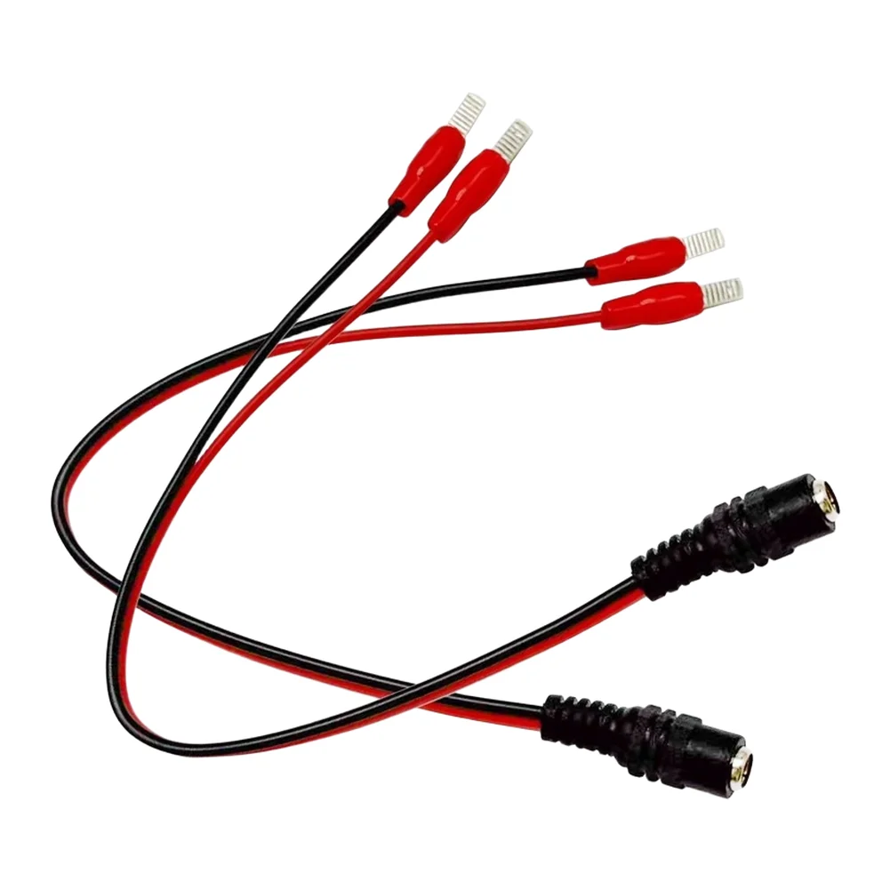 2pcs For Battery Charging Cable With DC Port 5.2x2.1mm 5.5x2.5mm Black Rubber Wire For Power Tool Lithium For Battery Connector
