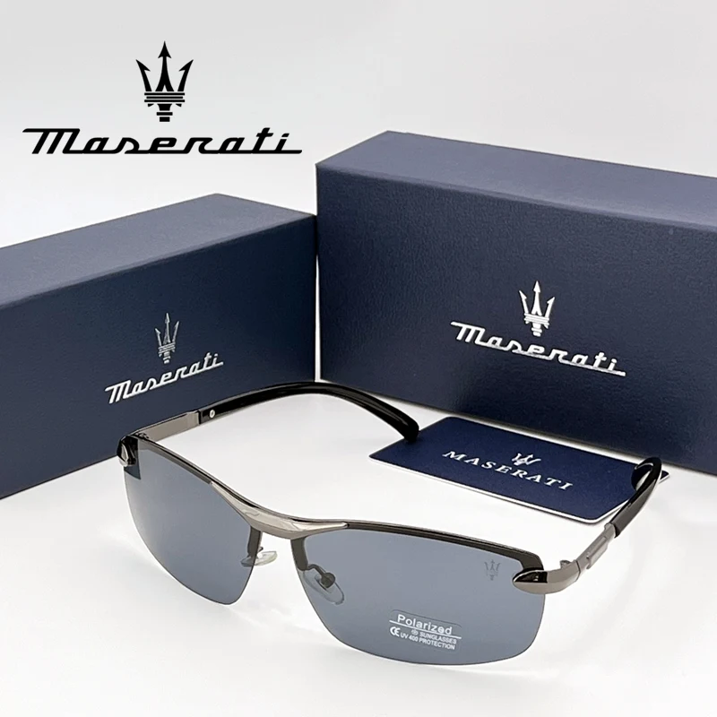 MASERATI UV400 Óculos de sol polarizados leves sem moldura para ciclismo dirigindo ao ar livre unissex homens mulheres óculos de sol diários 20345