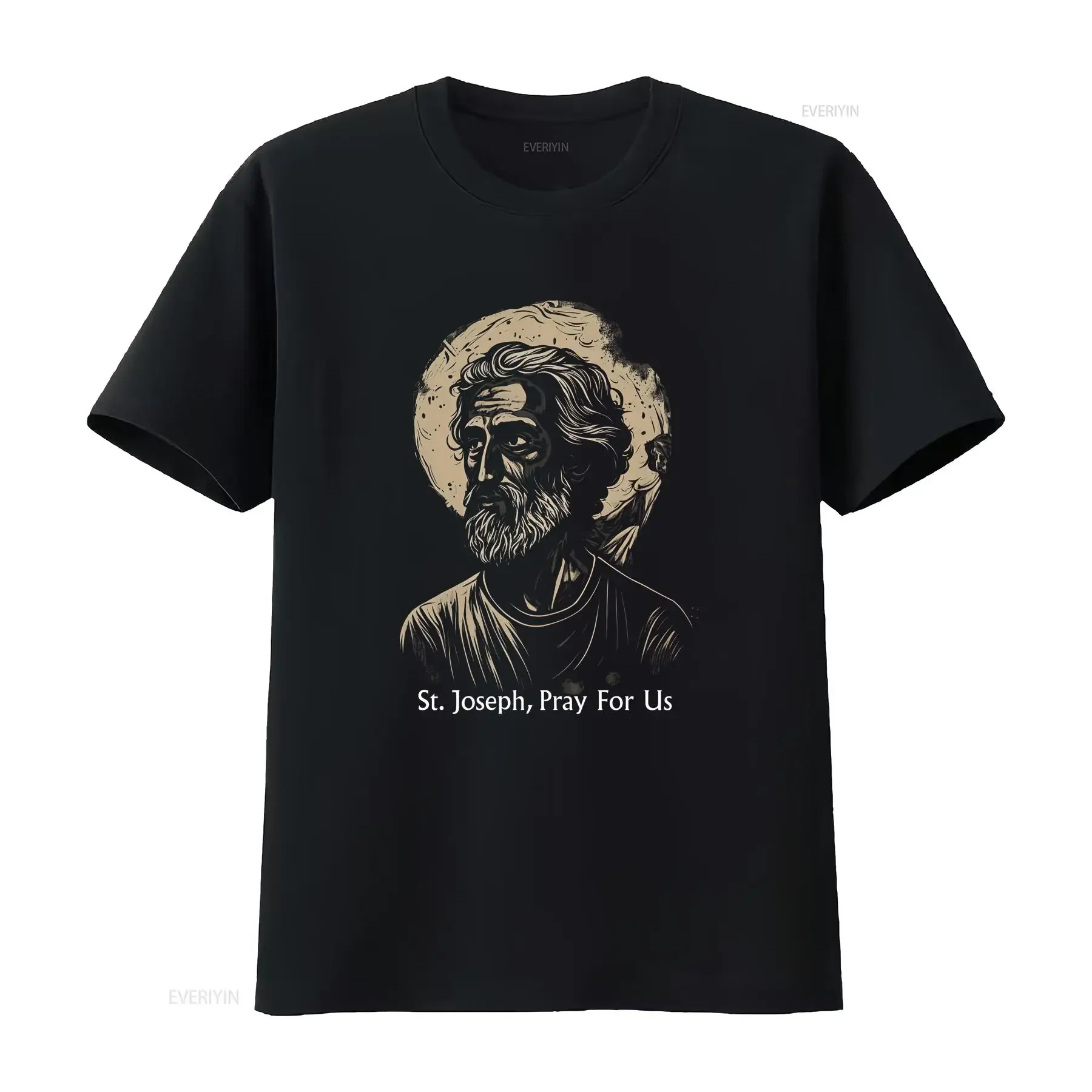 St Joseph t shirt vintage Washed Top For Everyday Wear Slightly graphic homme Comfortable Versatile Soft Unisex streetwear