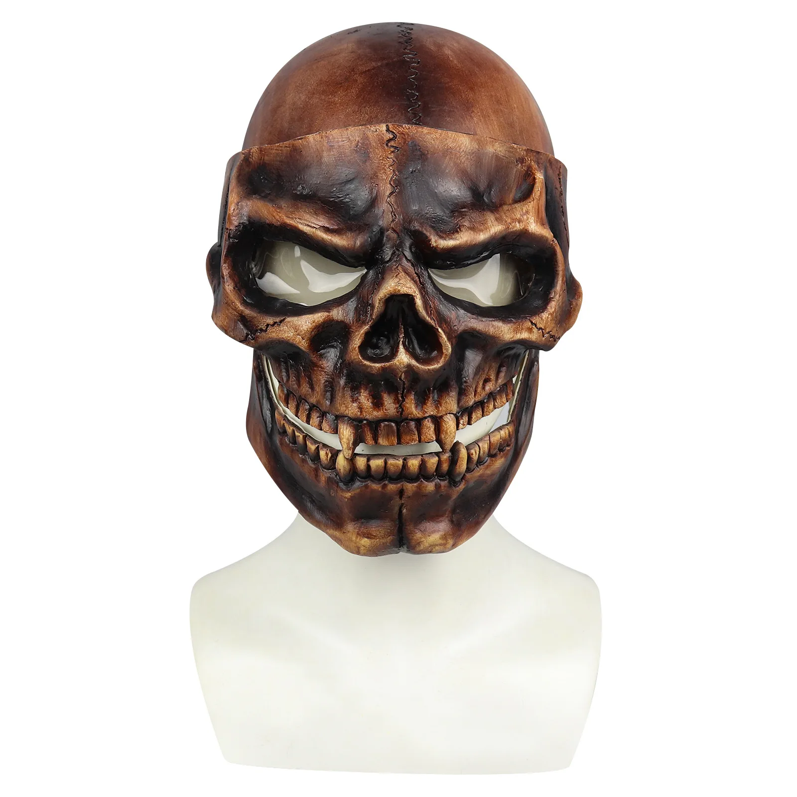 Realistico raccapricciante spaventoso horror adulto teschio casco scheletro maschera a testa intera per costume cosplay di Halloween accessorio per feste fantasia