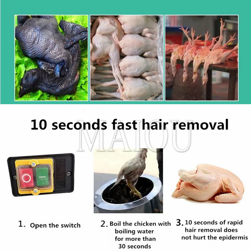 Poultry Chicken Feather Plucker Machines Defeathering Machine Chicken Feather Removal Machine