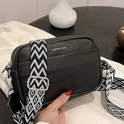 Grace Compact Zipper Crossbody Camera Purse, Versatile Black PU Shoulder Bag Matching Blazers and Daily Outfits