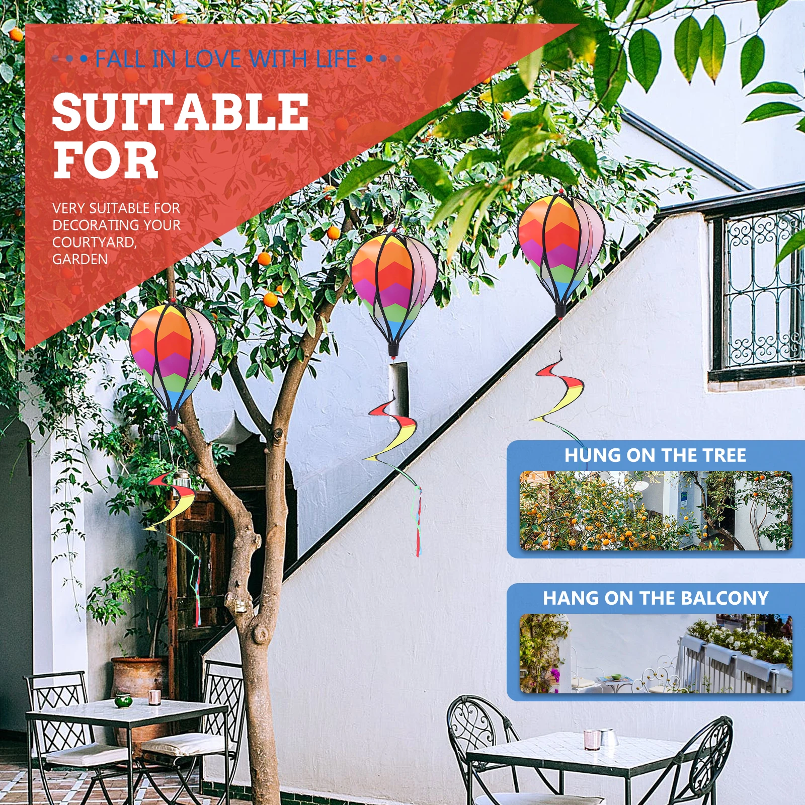 

Rainbow Hot Air Balloon Ornaments Balloons Hanging Outdoor Decoration Decorations Cloth Child Ballon