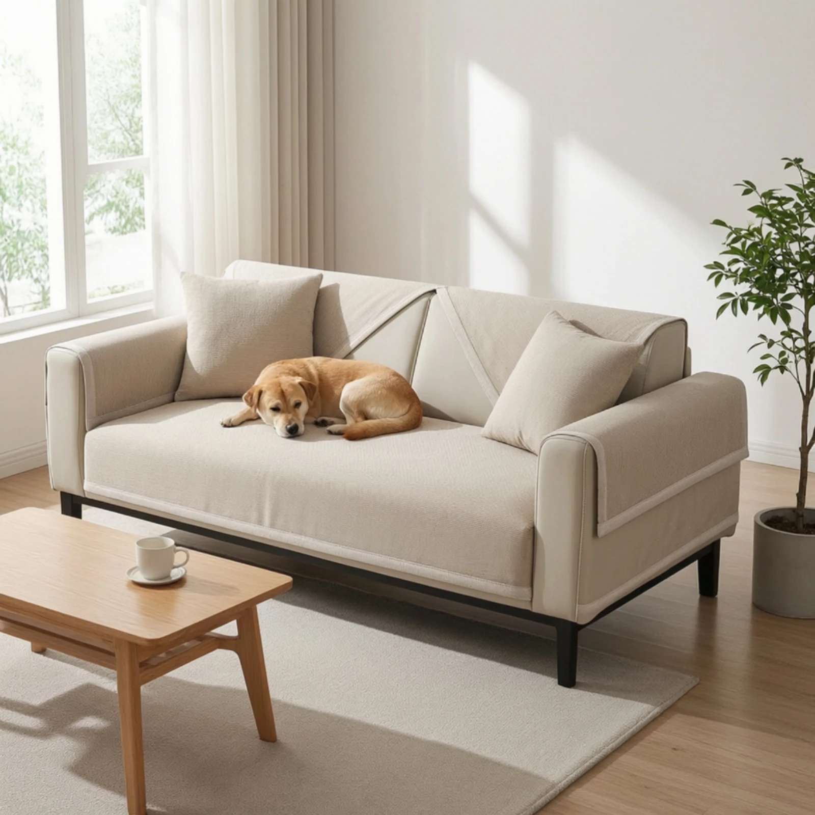 Sofa Cover Mat Waterproof Sofa Seat Cover Furniture Protector Mat Anti-Scratch Slipcover Non-Slip for Cat Owners, Living Room