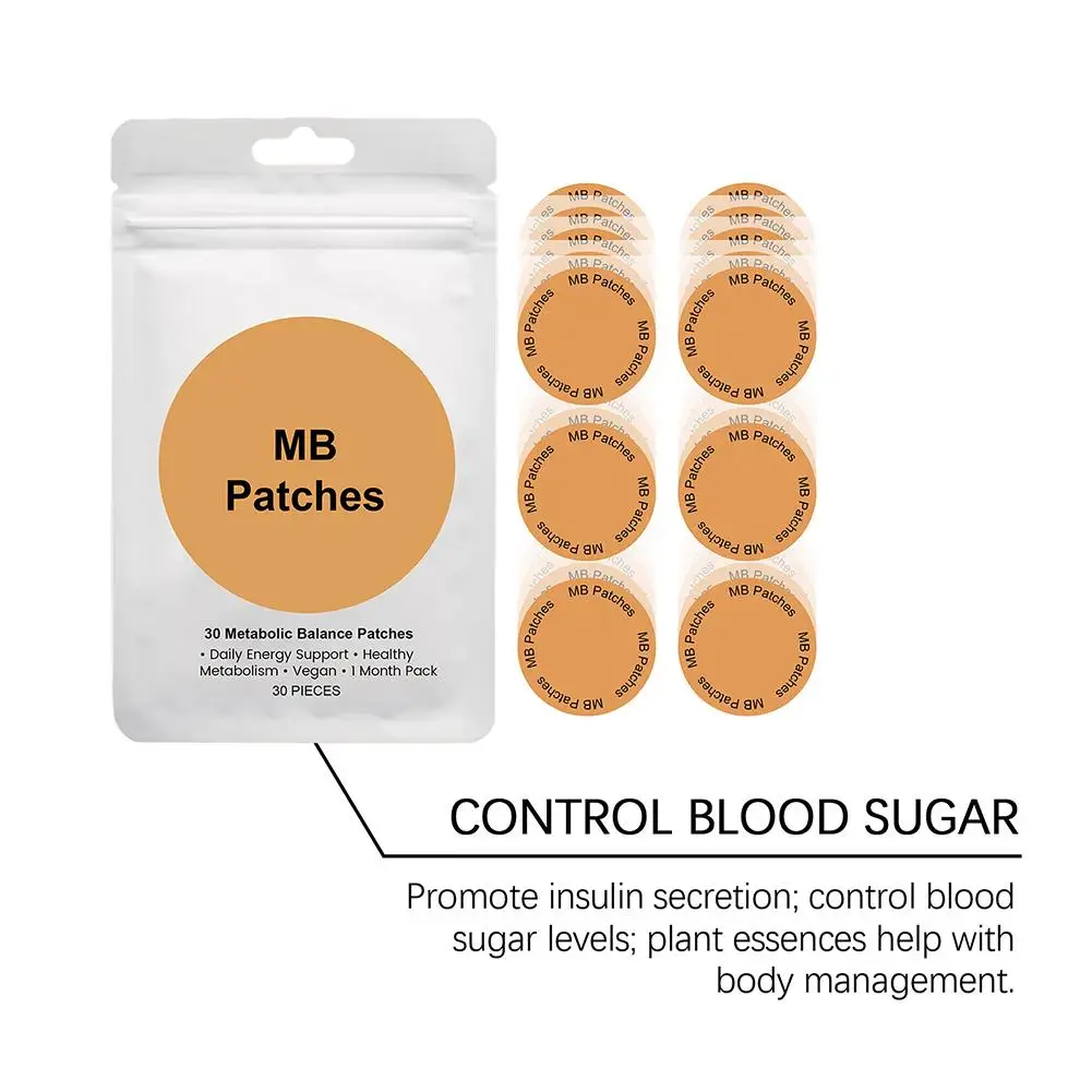 30pcs MB Metabolic Balance Patches Natural Vegan Formula Body Care Patches for Metabolism Support & Daily Use