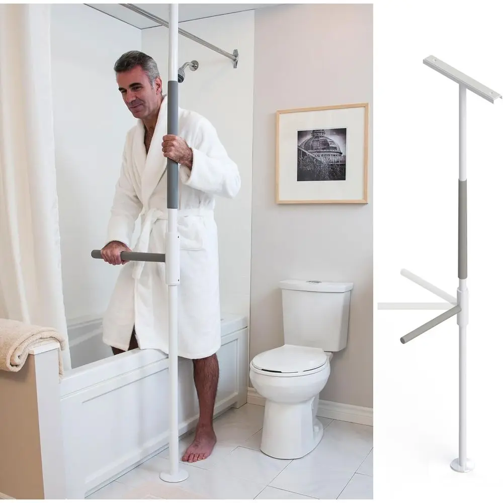Adjustable Height Grab Bar, Transfer Pole, and Senior Handiped for Elderly Safety in Bedroom, Kitchen, Bath, and Shower - Suppor
