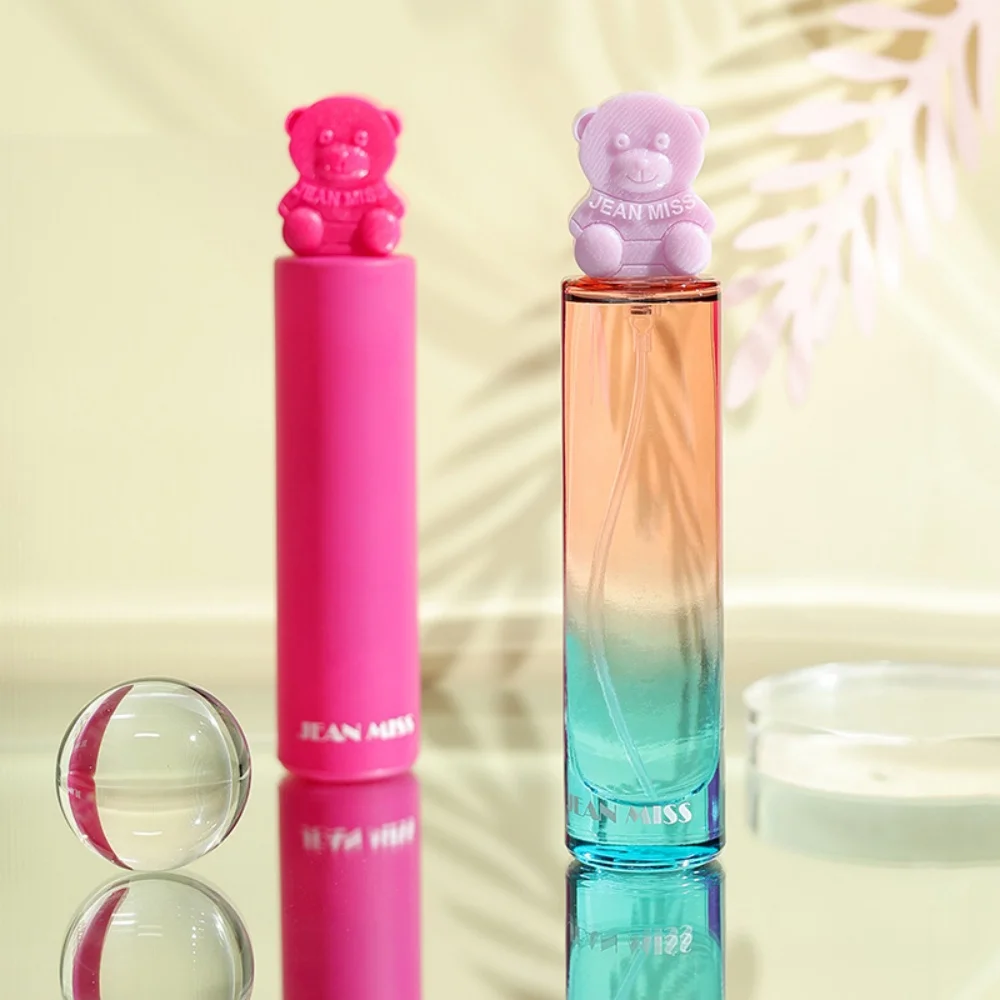 Perfume de oso de 50ml para mujer, botella de spray redonda de vidrio portátil, perfume natural Original Floral fresco de larga duración