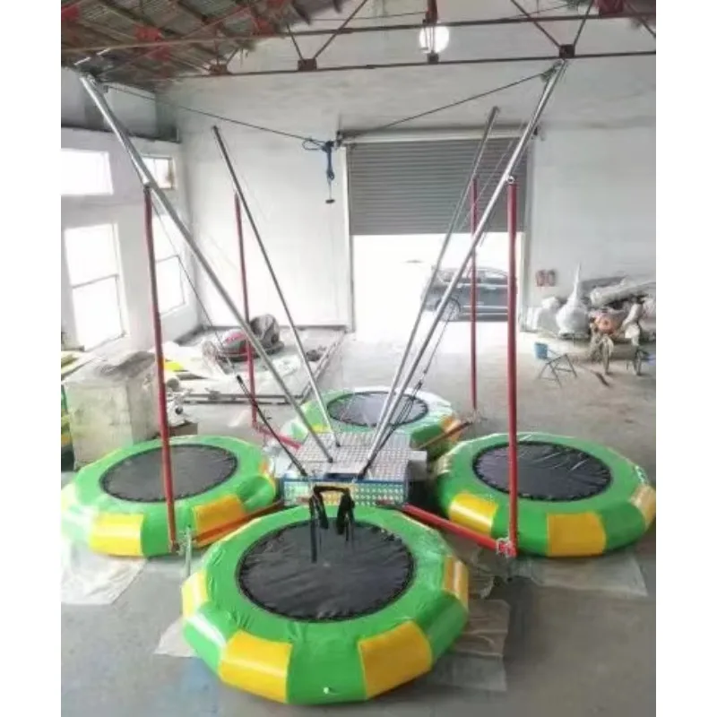 Factory Hot Sale Four Way Bungee Jumping Trampoline with Trailer Electric Bungee Jumping for Four People