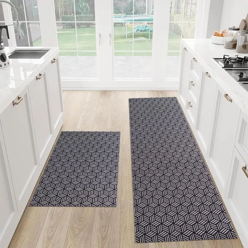 Area Rug Indoor Outdoor Rug Carpet Door Mat for Floor Entryway Bathroom Laundry Room Foyer Balcony Kitchen Bedroom Black&White