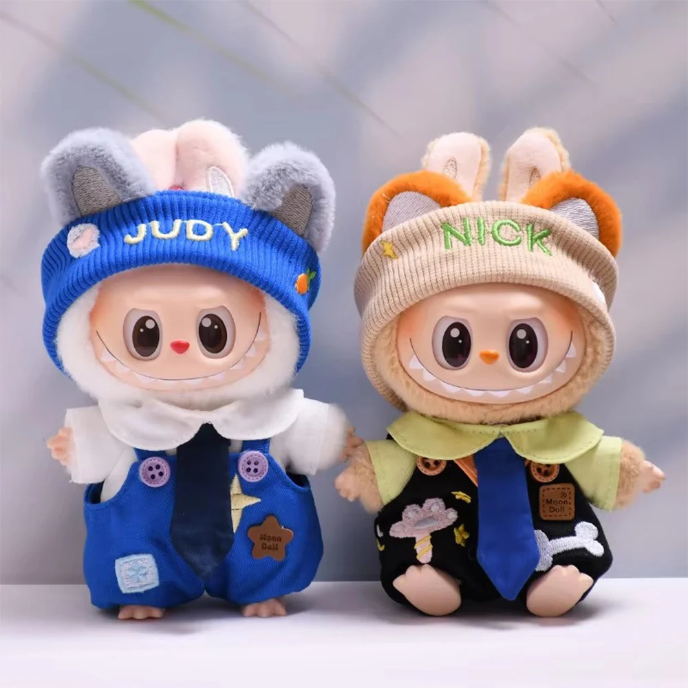 

Для 15/17 см кукольная одежда Labubu, разноцветный комбинезон, комплект плюшевой кукольной одежды, сменные аксессуары для сидения и вечеринки