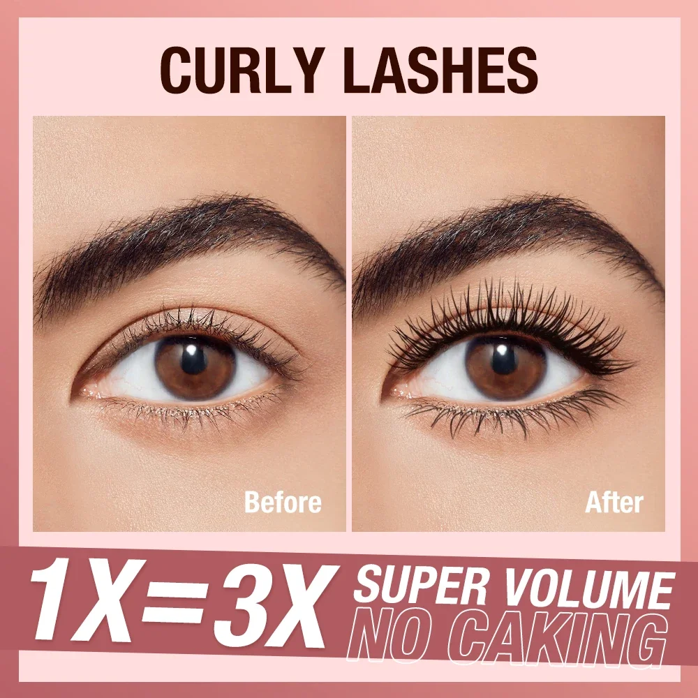 O.TWO.O Mascara Waterproof Lengthens Eyelashes Extension Black Non-smudge Lengthening Volume 5D Silk Fiber Mascara Cosmetics