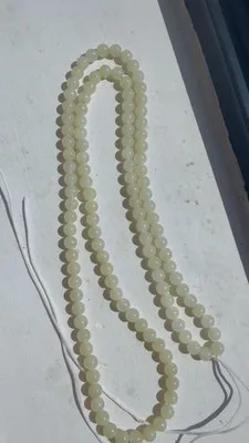 AAA Hetian Jade Necklace 6m white mutton fat Hetian jade Xinjiang suet white