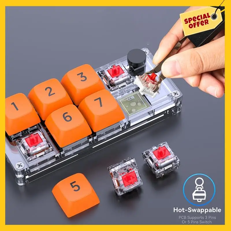 MKESPN programmation rvb clavier mécanique personnalisé et souris de jeu Combo 8 touches copier coller Mini bouton partie pour Photoshop Hotswap