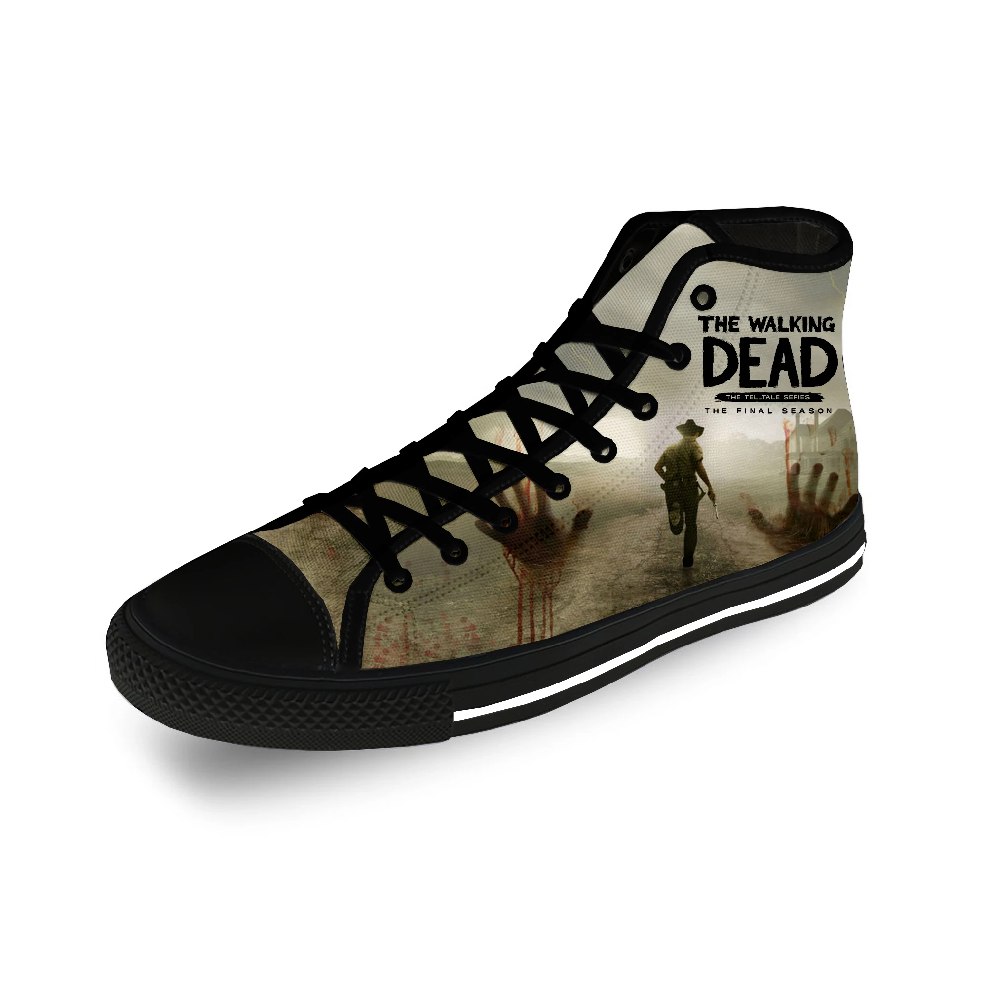 Horror The Walking Dead Funny Casual Cloth Fashion 3D Print High Top Canvas Shoes Men Women Lightweight Breathable Sneakers