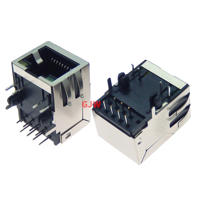 5PCS RJ45 Network Ethernet FEMALE SOCKET with light RIGHT ANGLE 59 8P8C female jack connector RJ45 59 Plastic type