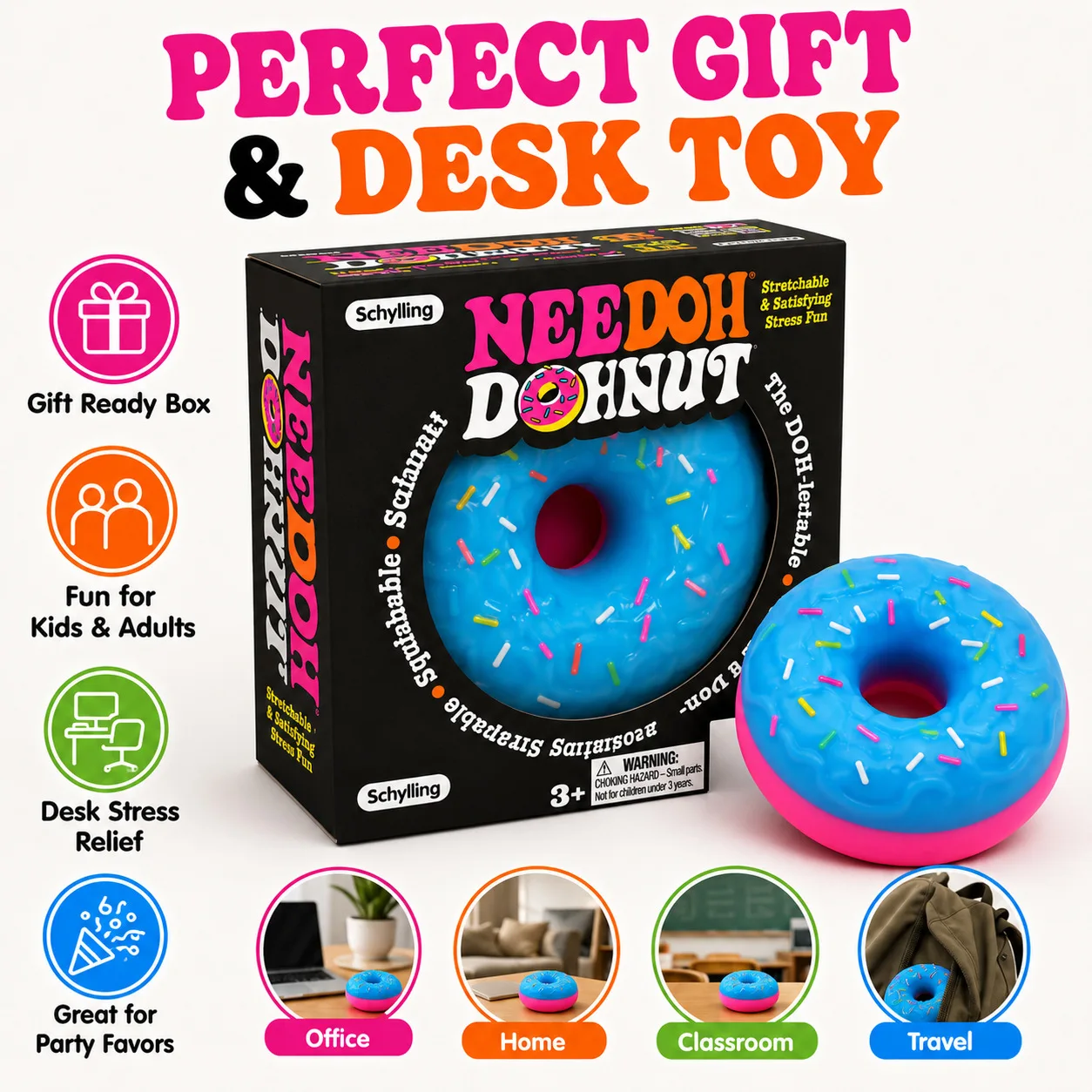 NeeDoh Donut Pinch Music Maltose Rebound Stress Relieving Toy Stress Relieving Toy Stress Relieving Toy for Life and Work