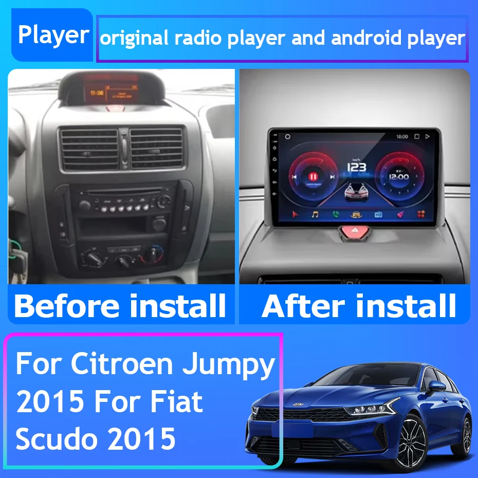 For Citroen Jumpy 2015 For Fiat Scudo 2015 Car Radio Navigation GPS Carplay Stereo Android Auto Multimedia Player DVD Bluetooth