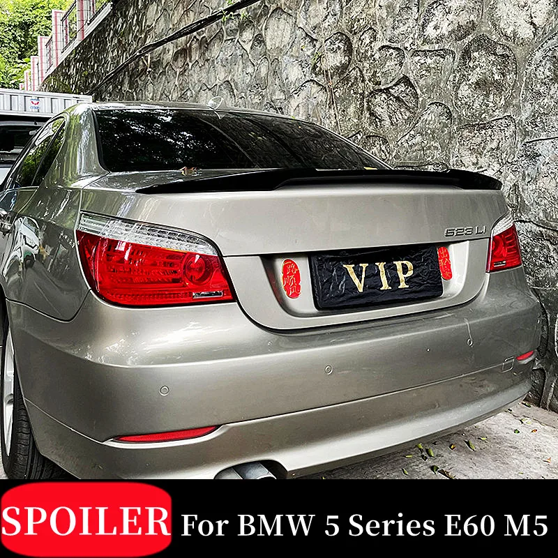 

For 2004-2010 BMW 5 Series E60 M5 520i 525i 523i Rear Trunk Boot Lid Lip Spoiler Wings M4 Style Car Exterior Tuning Accessories