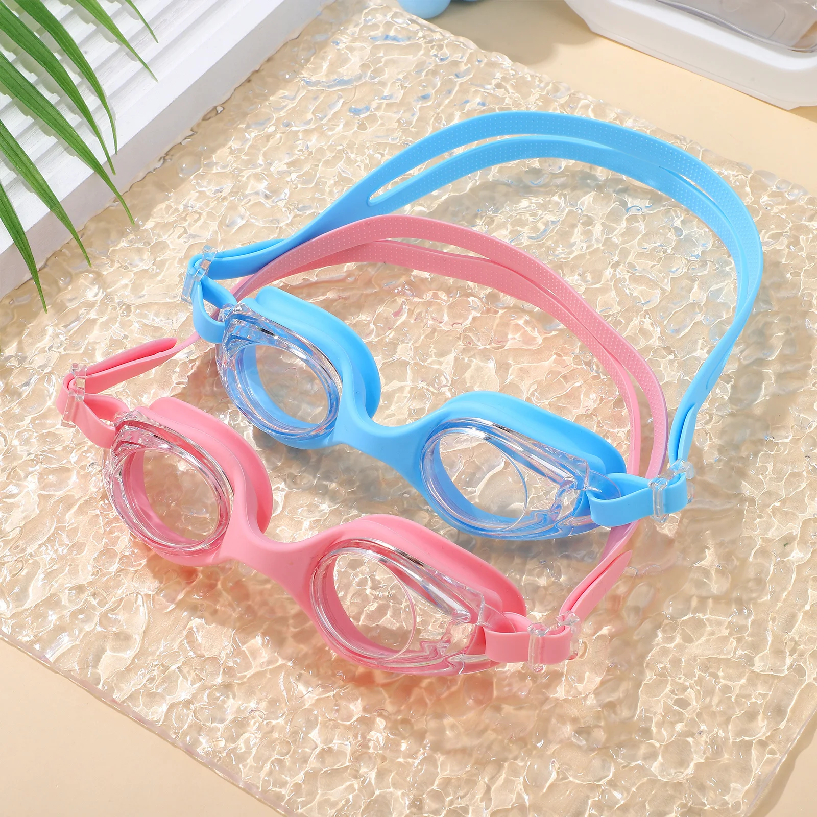 

2Pcs Swimming Goggles Clear Lens Silicone Seal Comfortable Adjustable Swim Glasses Leakproof Swimming for