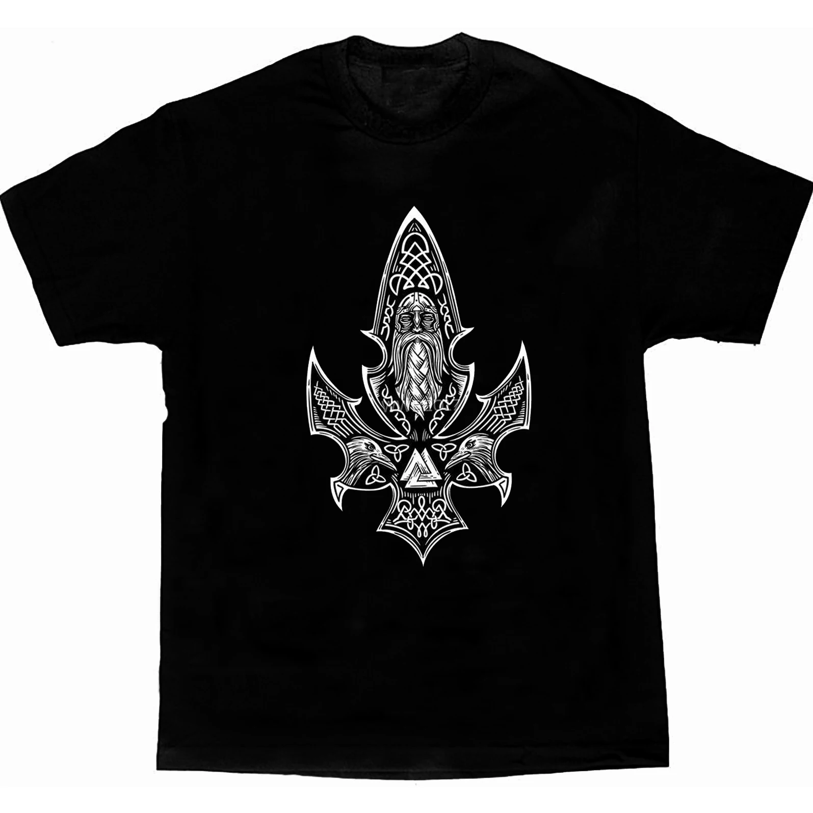 

Gungnir. Odin's Spear Ravens Runes T-Shirt 100% Cotton O-Neck Summer Short Sleeve Casual Mens T-shirt Size S-3XL