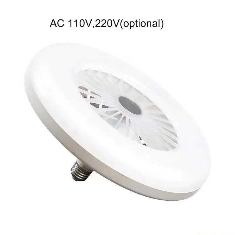D0AB Intelligent Ceiling Fan Electric Fan with LED Bulb E27 Mount Socket Bedroom Decor for Room Nursery Office 110V