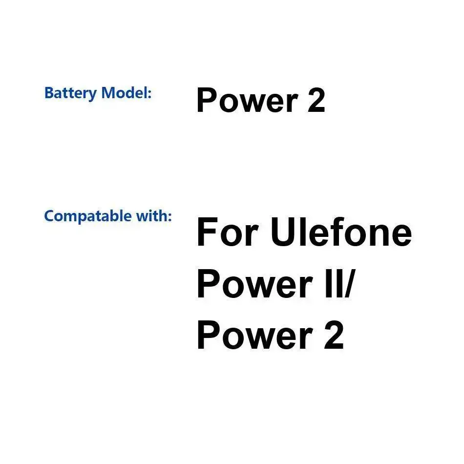 

Стабильная батарея высокой емкости для мобильного телефона Ulefone Power II 2 6050 мАч