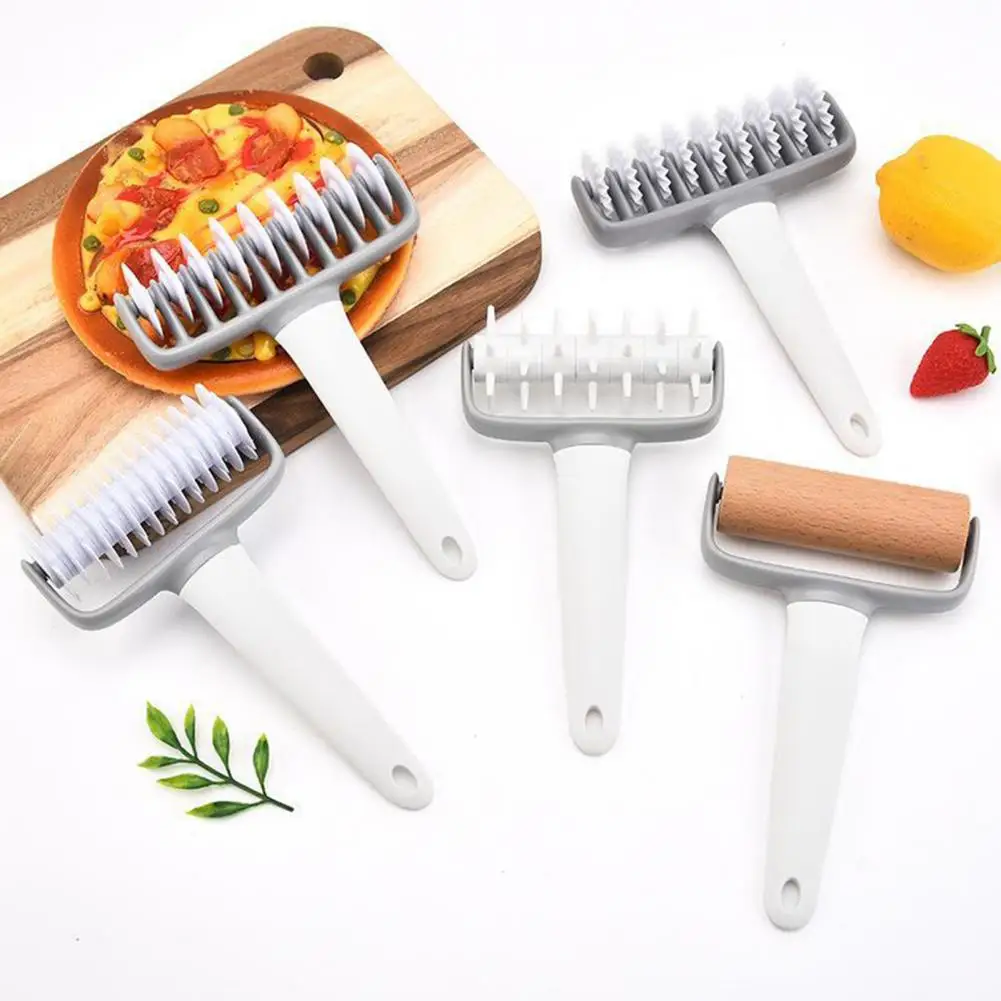 Practical Pizza Dough Roller Cutter 5 Colors Pizza Punch Multifunction Biscuit Pie Hole Embossing Dough Roller Baking Tool