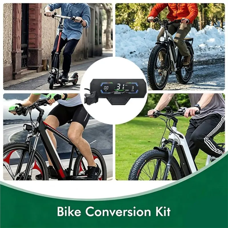 HOTB72A H3C E-Bike LCD Color Animated Meter Speedometer 24V/36V/48V/60V/72V UART Type-C Electric Scooter Display Module SM5+ 2PI