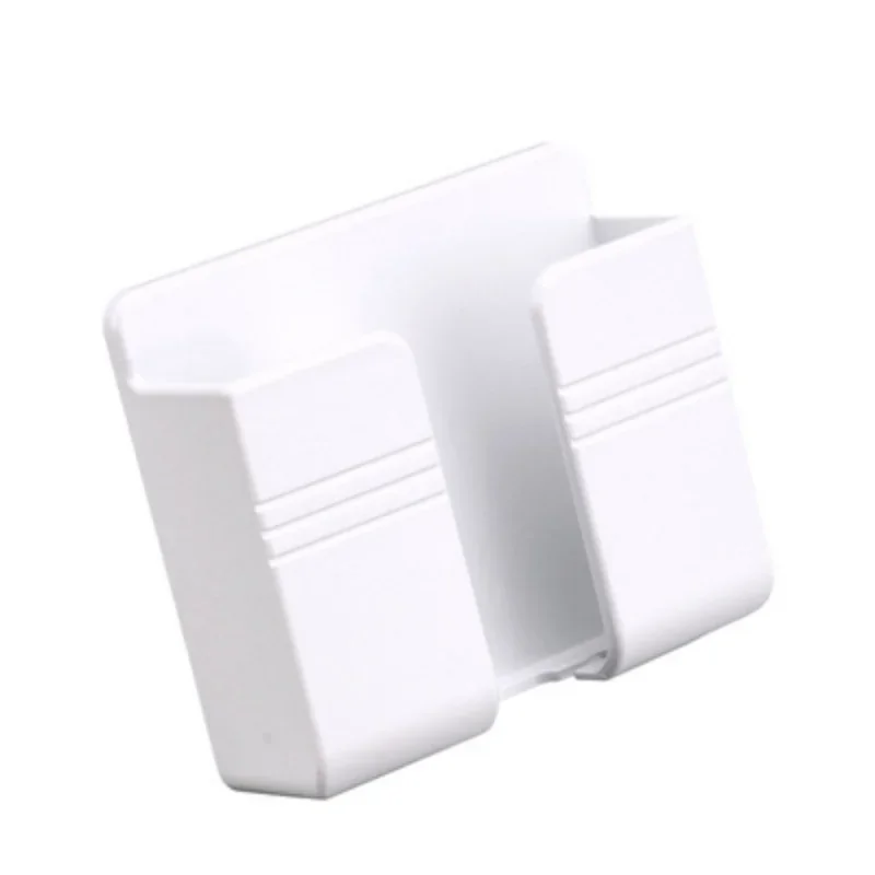 Wall Mobile Phone Holder Plug Phone Charging Stand Remote Control Storage Box Bracket Punch-Free Mounted Organizer Holders