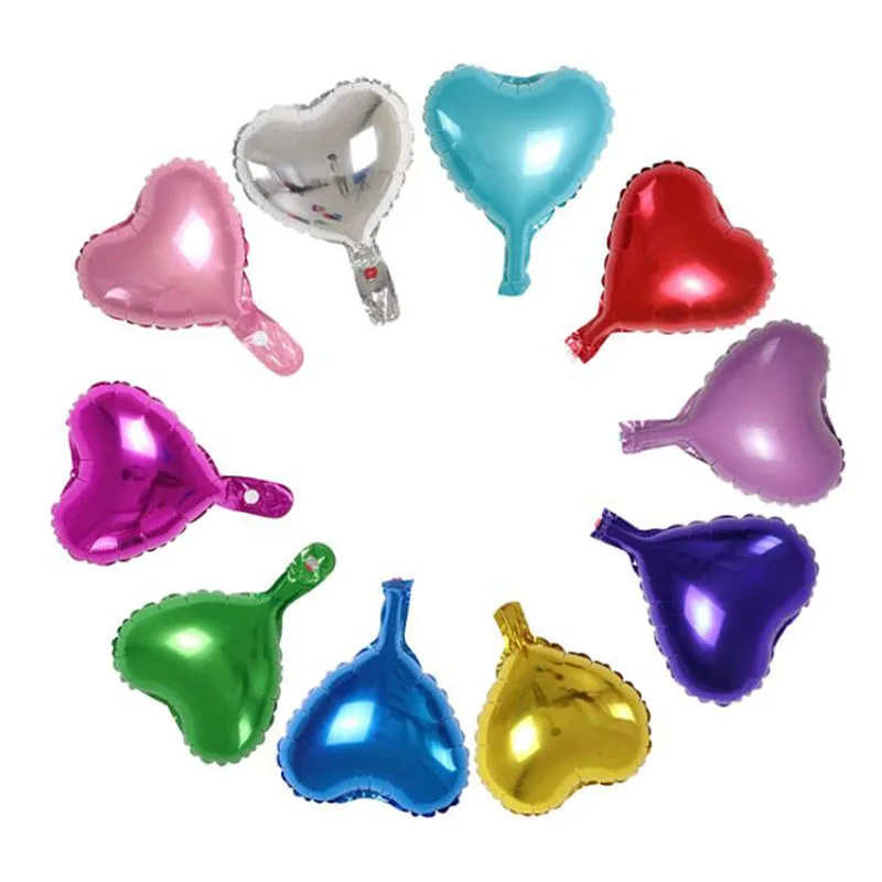 10/30 Pcs lot 10inch Colourful Heart Shaped Foil Balloon Wedding Birthday Holiday Decor Pure Color Metallic Inflatable Toys