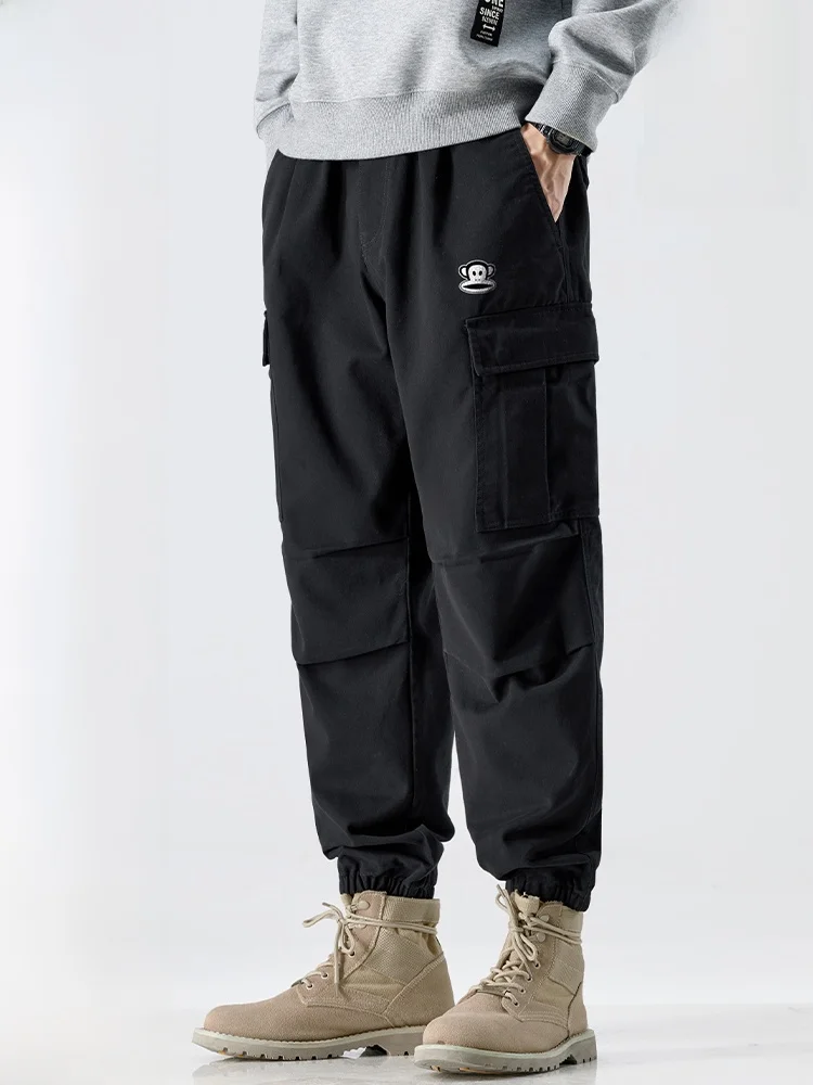 

PaulFrank Pure Cotton Fce Lined Work Trousers Men's Loose Cuffed Nine Point Casual Long Pants Autumn Season Breathable