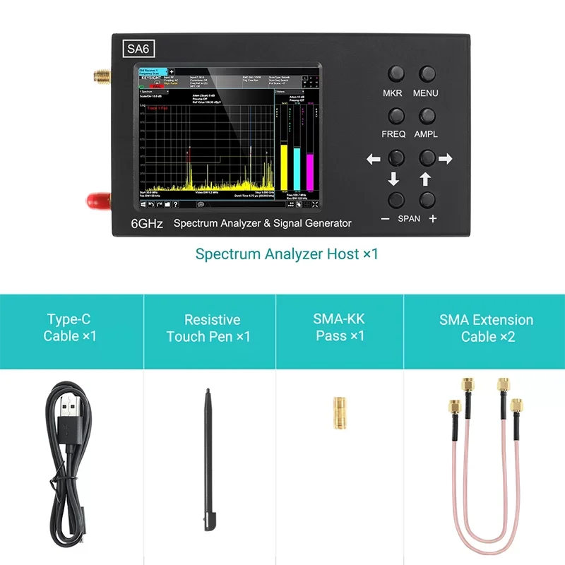 Ulepszony analizator widma 6G i Generator sygnału WiFi CDMA laboratorium 35-6200M bezprzewodowy miernik sygnału 3. 2-calowy mały analizator