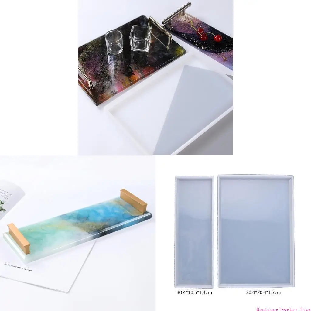 E1PE Rectangle Rolling Tray Mold for Resin for Creative Jewelry Making Mould Tray Silicone Resin Casting Mould DIY Jewelry Ho