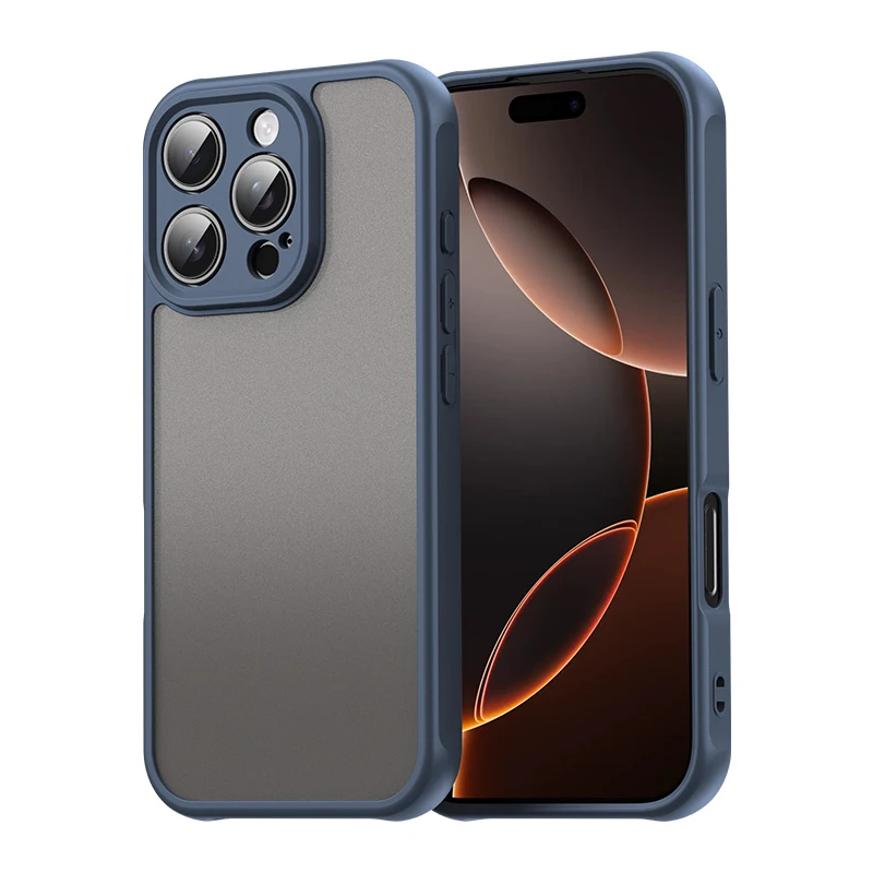 غطاء صلب مضاد للصدمات لهاتف آيفون 16 برو، حافظة صلبة بلوري من مادة البولي يوريثان الحراري لهاتف آيفون 16 برو