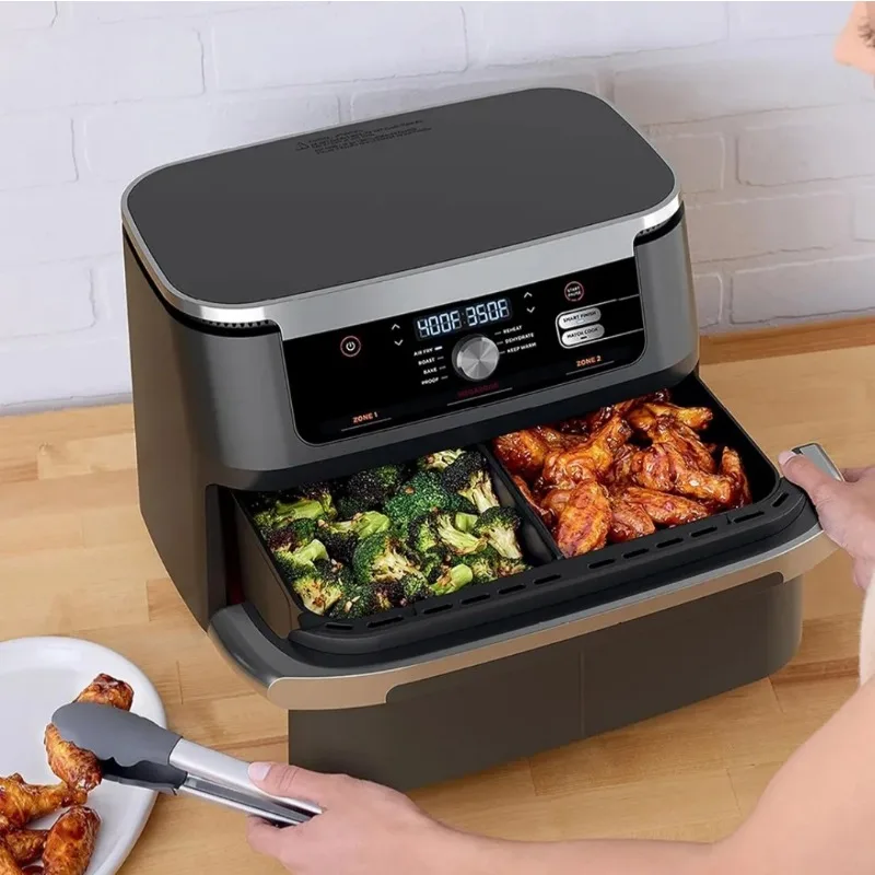 10.4L+ 5.2L Silicone Rectangle 3-in-1 Baking Tray AF500 Air Fryer Tray, Compatible with Ninja AF500 Air Fryer Silicone
