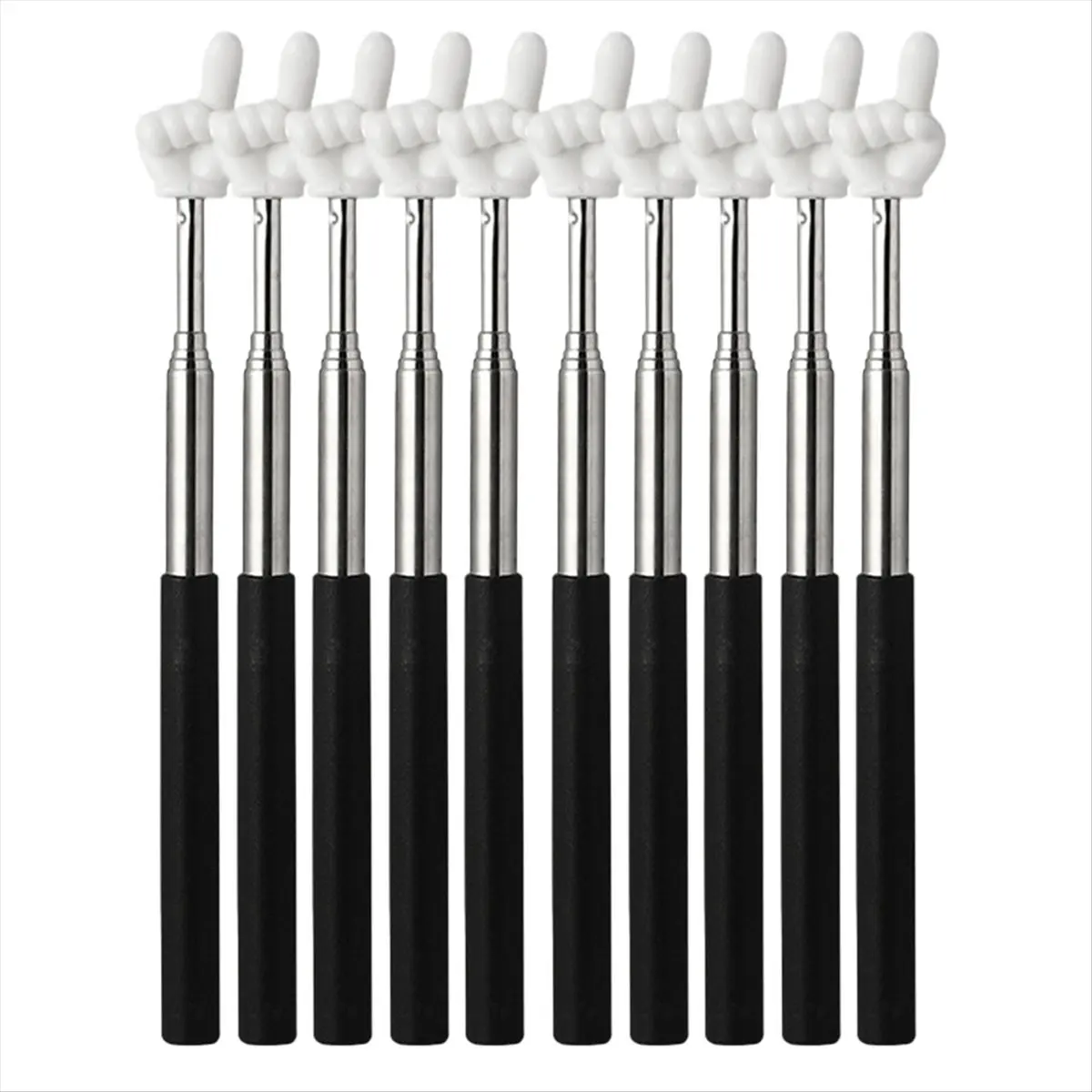 10Pcs Teacher Pointer Sticks Telescopic Rod Finger Design Teaching Stick Multi-Function Finger Pointer Stick