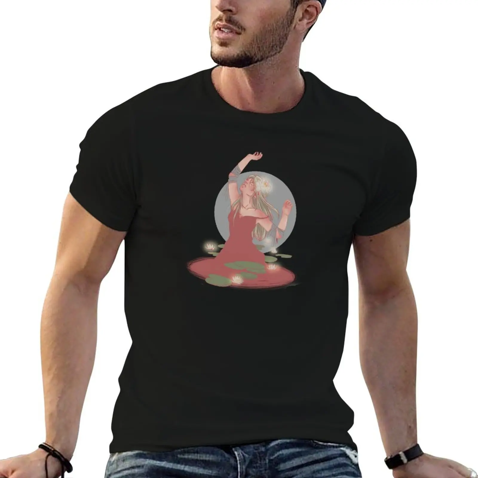 Water Lilly T-Shirt Summer Holiday Casual Tee
