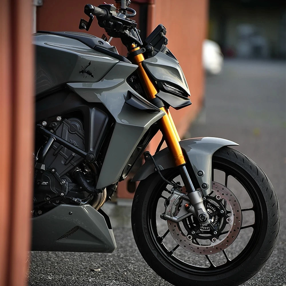 For YAMAHA MT-09/SP 2024-2025 GP WING DOWNFORCE NAKED FRONTAL SPOILERS MT09 2024 2025  Front spoiler Lower spoiler lower lip view 4