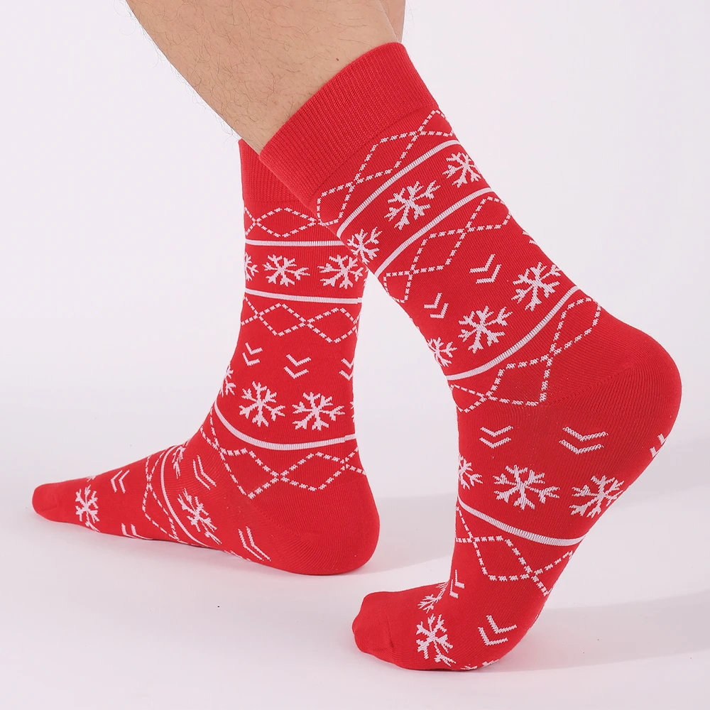 

Christmas Socks Soft Unisex Adult Socks Snowflake Tree Pattern Socks Comfortable For Cozy Outfit House Christmas