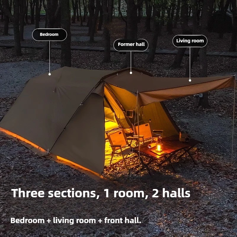 Outdoor Camping Overnight Rainstorm Protection Camping Equipment Full Set Explorer Tunnel Tent