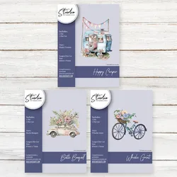 Flower Power Trio Beetle Bouquet Wheelie Great Happy Camper Metal Cutting Dies Stamps Scrapbook Diary Decorat Stencil Emboss
