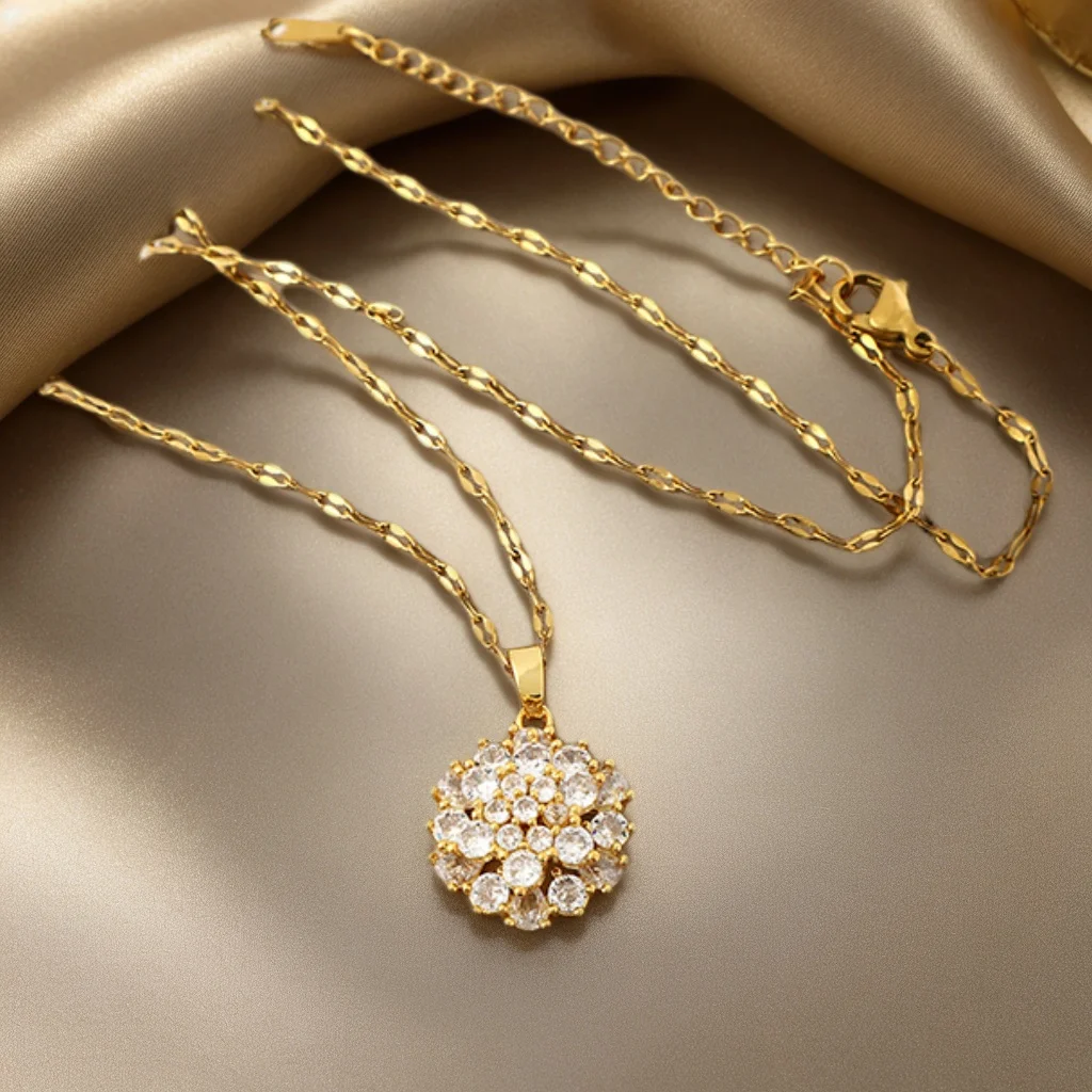 1 Stylish and Personalized 360° Rotating Sunflower Pendant Necklace To Relieve Stress and Anxiety for Women