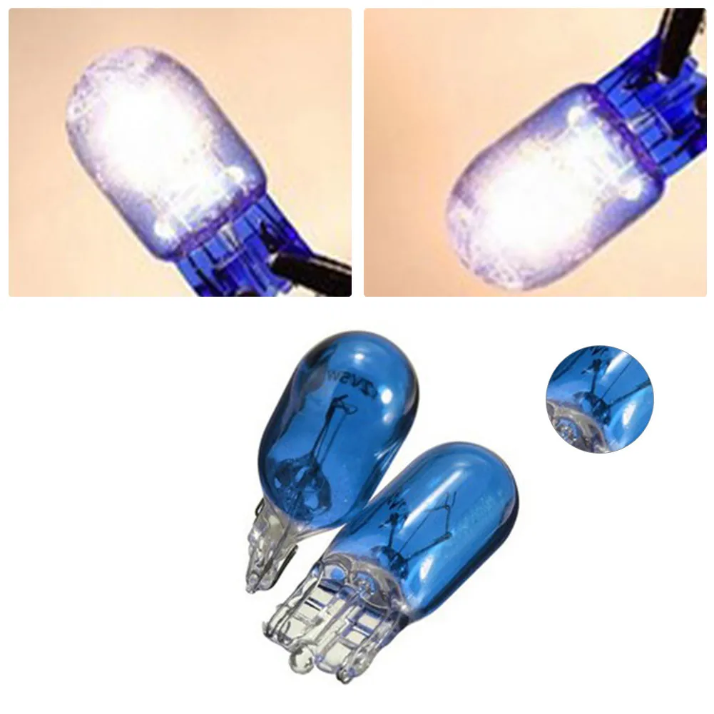 2pcs T10 12V 5W Halogen Wedges Xexon Signal Lamp Super White Instrument Light Reading Light  Car Light Bulb Auto Lamp