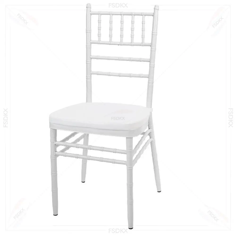 Hot Selling Gold White Metal Ceremony Wedding Tiffany Chiavari Chavari Chair With Cushion for Chivari Event