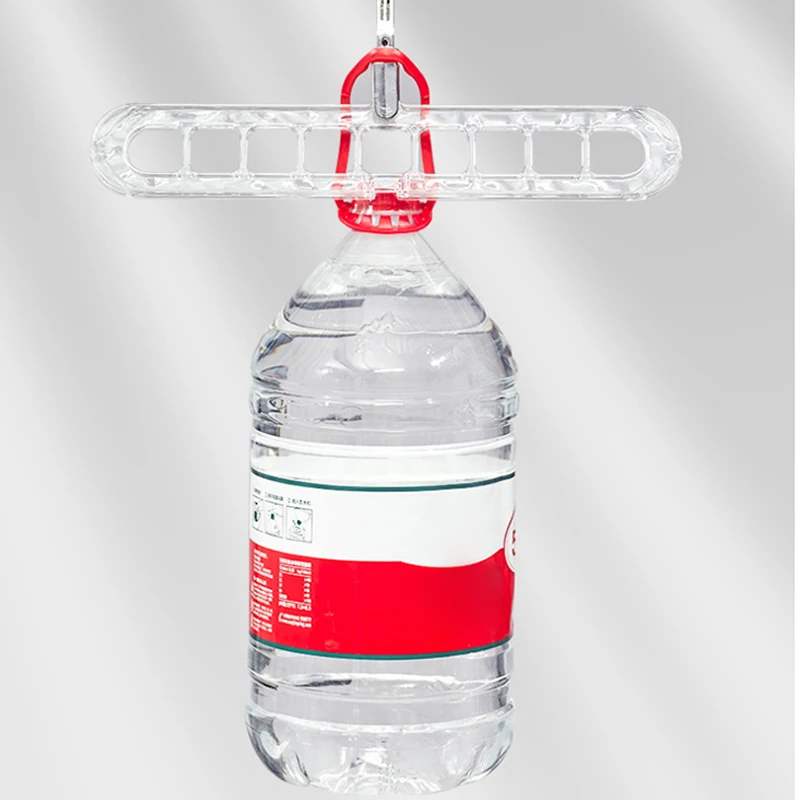 Plastic Multi-function Clothes Drying Artifact Horizontal Nine-hole Clothes Hanger Household Red And Vertical Magic Rotating